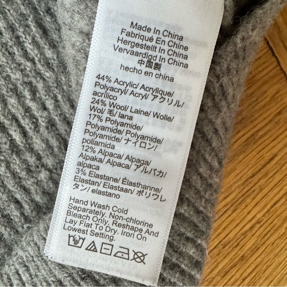 J Crew Medium Gray Half Zip Ribbed Knit Stretch Sweater Pullover - Picture 5 of 7